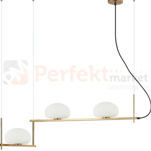 Lampa wisząca Kernio mosiądz mleczne kule Italux PND-357783-BRO+W