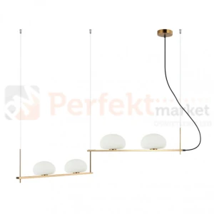 Lampa wisząca Kernio mosiądz mleczne kule Italux PND-357784-BRO+W