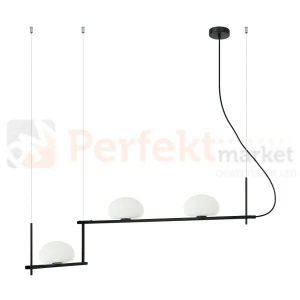 Lampa wisząca Kernio czarny mleczne kule Italux PND-357783-BK+W