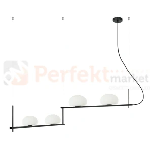 Lampa wisząca Kernio czarny mleczne kule Italux PND-357784-BK+W