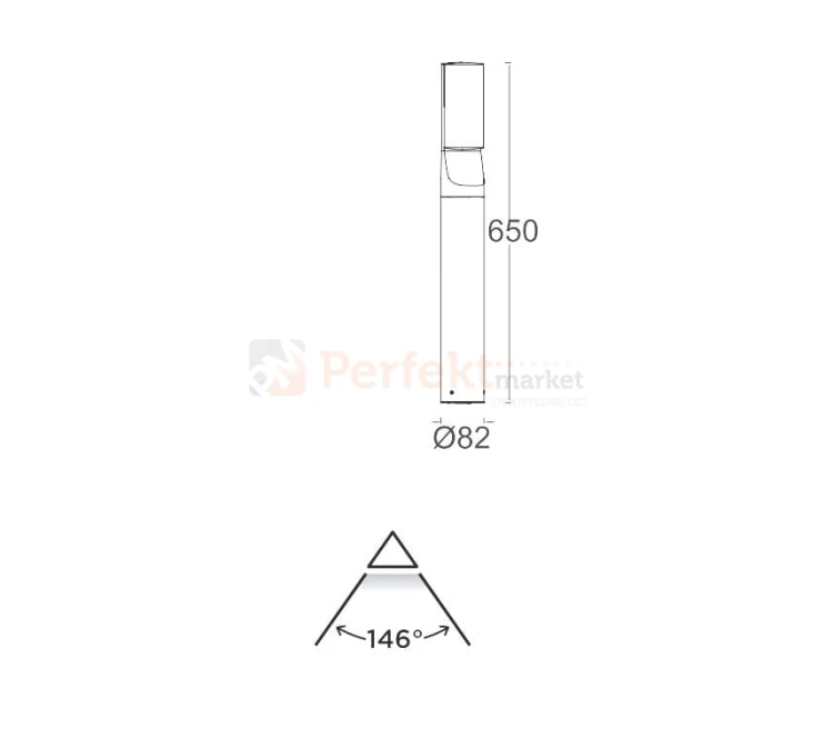 Nowoczesna lampa ogrodowa stojąca słupek LED Lutec BATI 7188601125 17340 wymiary.jpg