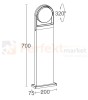 Lampa stojąca ogrodowa LED 14W 3000K Lutec FELE 7196301118 wymiary.jpg