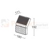 Solarna lampa ogrodowa ścienna naświetlacz LED TUDA  z czujnikiem Lutec 6935501330 wymiary.jpg