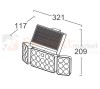 Solarna lampa ogrodowa ścienna naświetlacz LED TUDA 3 z czujnikiem Lutec 6935502330 wymiary.jpg