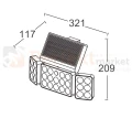 Solarna lampa ogrodowa ścienna naświetlacz LED TUDA 3 z czujnikiem Lutec 6935502330 wymiary.jpg