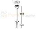 Lampa ogrodowa solarna słupek LED KARLO SOLAR LUTEC CONNECT 6935802012 wymiary.jpg