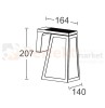 Lampa ogrodowa solarna kinkiet czarny E27 FIA Lutec 6990901012 wymiary.jpg