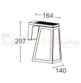 Lampa ogrodowa solarna kinkiet czarny E27 FIA Lutec 6990901012 wymiary.jpg