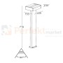 Lampa stojąca regulowana Lutec CONROY szary 1300lm 3000K wymiary.jpg