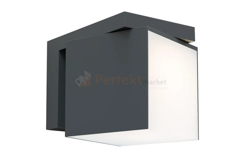 Lampa zewnętrzna LED kinkiet regulowany szary 12W 4000K Lutec CUBA 5193814118 wymiary.jpg