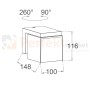 Lampa zewnętrzna LED kinkiet regulowany szary 12W 4000K Lutec CUBA 5193814118 wymiary.jpg