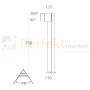 Lampa ogrodowa LED stojąca czarna 12W 3000K Lutec CUBA 7193802012 wymiary.jpg