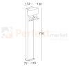 Lampa stojąca ogrodowa regulowana Lutec CYPRES 2xGU10 szary 6604004118 wymiary.jpg
