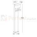 Lampa stojąca ogrodowa regulowana Lutec CYPRES 2xGU10 szary 6604004118 wymiary.jpg