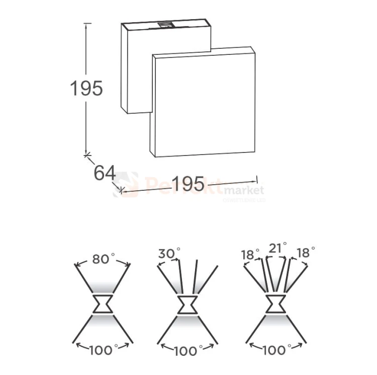Oprawa elewacyjna LED regulowana RIALTO Lutec LED 3000K czarna IP44 wymiary.jpg