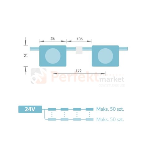 Moduł LED Panorama MINI CRISTAL 24V IP65, litery 3D, sufity napinane 4000K wymiary.jpg