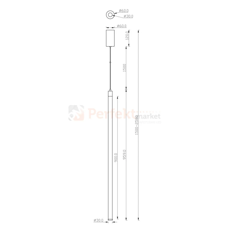Lampa wisząca Ray czarna tuba LED 20W 3000K 90cm Maytoni P022PL-L20B3K perfektmarket size.jpg