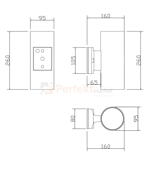 Lampa ścienna (kinkiet) Rando O419WL-02W biała wymiary perfektmarket.jpg