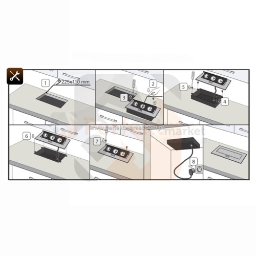 Media Port power_port powerport mediaport blatowy gniazda wpuszczany 2 x 230V 2 x RJ45 1 x USB rant sklep perfektmarket hurtownia elektryczna montaż