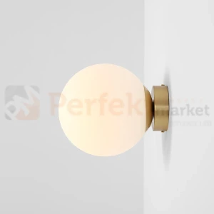 Lampa ścienna nowoczesna kula BALL WALL BRASS M 1076C40_M mosiężny Aldex