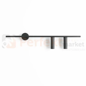 Lampa ścienna dasignerski kinkiet TREVO WALL 2 ALL BLACK prawy 1104D1_2 Aldex