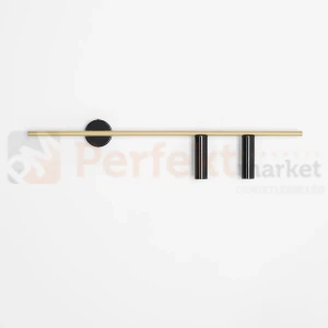 Lampa ścienna dasignerski kinkiet TREVO WALL 2 BLACK BRASS prawy 1083D40_2 Aldex 