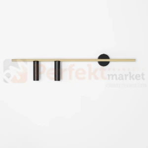 Lampa ścienna dasignerski kinkiet TREVO WALL 2 BLACK BRASS lewy 1083D40 Aldex
