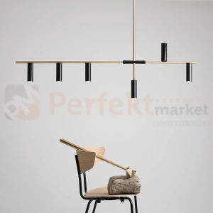 Designerska lampa wisząca TREVO 6 BLACK BRASS  1083K40 Aldex