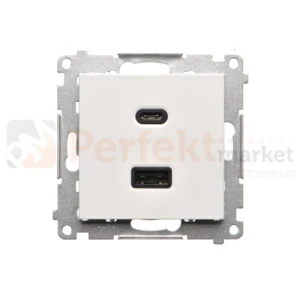 Simon 55 ładowarka USB podwójna biały mat 3,1A TEC2CA.01/111