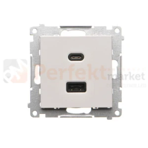 Simon 55 ładowarka USB podwójna jasnoszary mat 3,1A TEC2CA.01/114