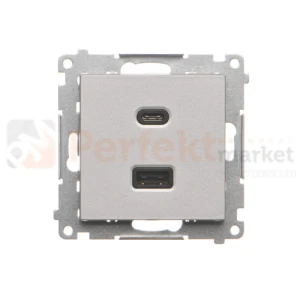 Simon 55 ładowarka USB podwójna aluminium mat 3,1A TEC2CA.01/143