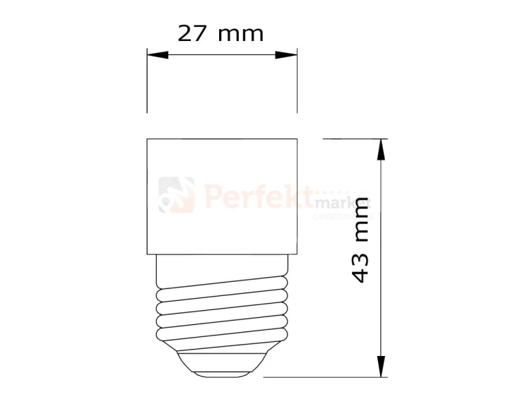 przejściówka e27 na e14 wymiary