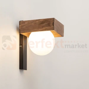 Kinkiet w stylu BOHO szklane kule drewno BLOOM Sigma 33666