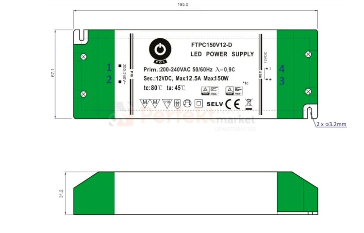 ftpc150v-d zasilacz sciemnialny triak ip20 meblowy wymiary perfektmarket.jpg