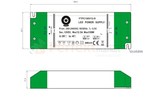 ftpc150v-d zasilacz sciemnialny triak ip20 meblowy wymiary perfektmarket.jpg