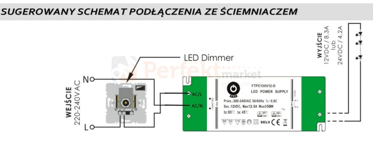 zasilacz ściemnialny triak 150W FTPC150-D schemat podłączenia perfektmarket.jpg
