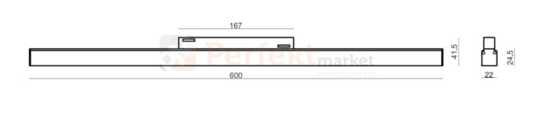 oprawa na szynę magnetyczną linia światła STRIPE M oxyled czarna 24W wymiary www perfektmarket.jpg