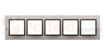 Simon 54 nature ramka 5-krotna metal metalowa satynowy mrok srebrna DRN5/80 perfektmarket