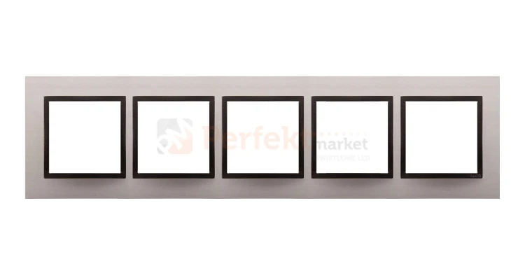 Simon 54 nature ramka 5-krotna metal metalowa satynowy mrok srebrna DRN5/80 perfektmarket