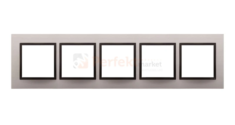 Simon 54 nature ramka 5-krotna metal metalowa satynowy mrok srebrna DRN5/80 perfektmarket