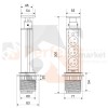 Media Port blatowy 3 gniazda 230V 60mm Slim perfektmarket sklep elektryczny wymiary rozmiar