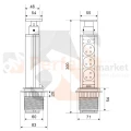 Media Port blatowy 3 gniazda 230V 60mm Slim perfektmarket sklep elektryczny wymiary rozmiar