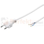 sznur-przyłączeniowy-z-wtyczka-plaska-euro-2x0.5mm-2m-biały, kabel do połączenia zasilacza