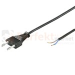 Przewód przyłączeniowy z wtyczką płaską czarny 2mb