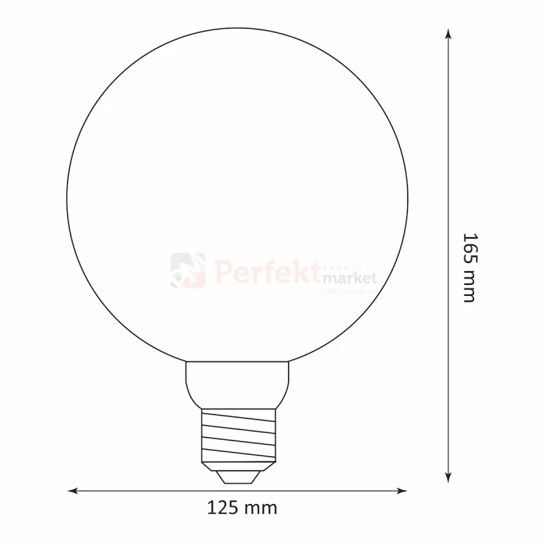 Żarówka LED E27 G125 4W filament  Vintage Amber Pillar 1800K