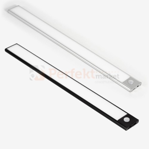 lampa do garderoby na baterię z czujnikiem ruchu ładowania USB 40cm PIR srebrna czarna perfektmarket olsztyn.jpg
