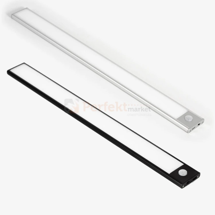 lampa do garderoby na baterię z czujnikiem ruchu ładowania USB 40cm PIR srebrna czarna perfektmarket olsztyn.jpg