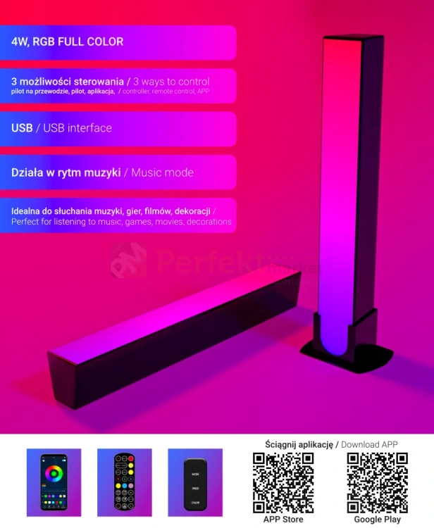 LAMPA STOJĄCA LED ILLUSION  4W  RGB PE036783 perfektmarket olsztyn 1.webp