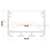 rofil aluminiowydo taśm LED lamp Iledo srebrny 1 mb LUMINES-ILEDO1-S perfektmarket sklep
 wymiary