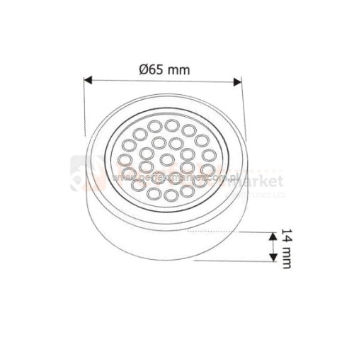 Oprawa meblowa podszafkowa LED okrągła z dystansem aluminium kuchnia perfektmarket wymiary rozmiar